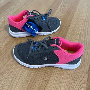 Dark Grey and Pink Champion Sneakers